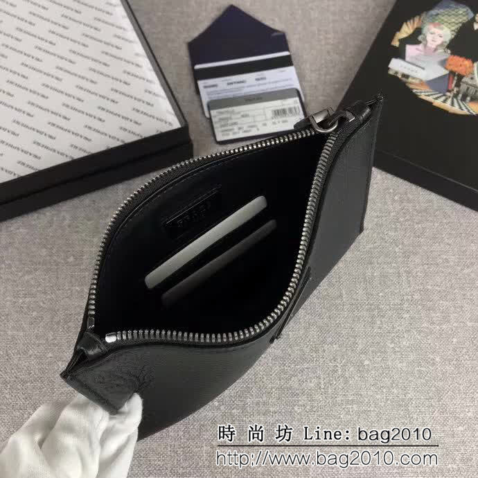 PRADA普拉達 官網同步 專櫃最新款式 頂級原單十字紋牛皮 男士手包 2NG003 DD1155